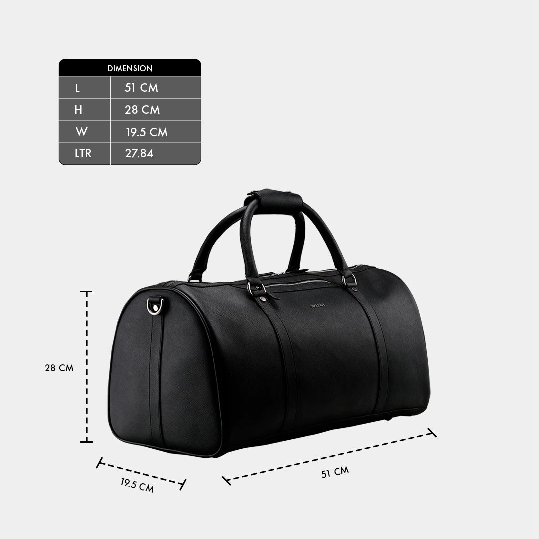 KAIROS BLACK WEEKENDER DUFFLE