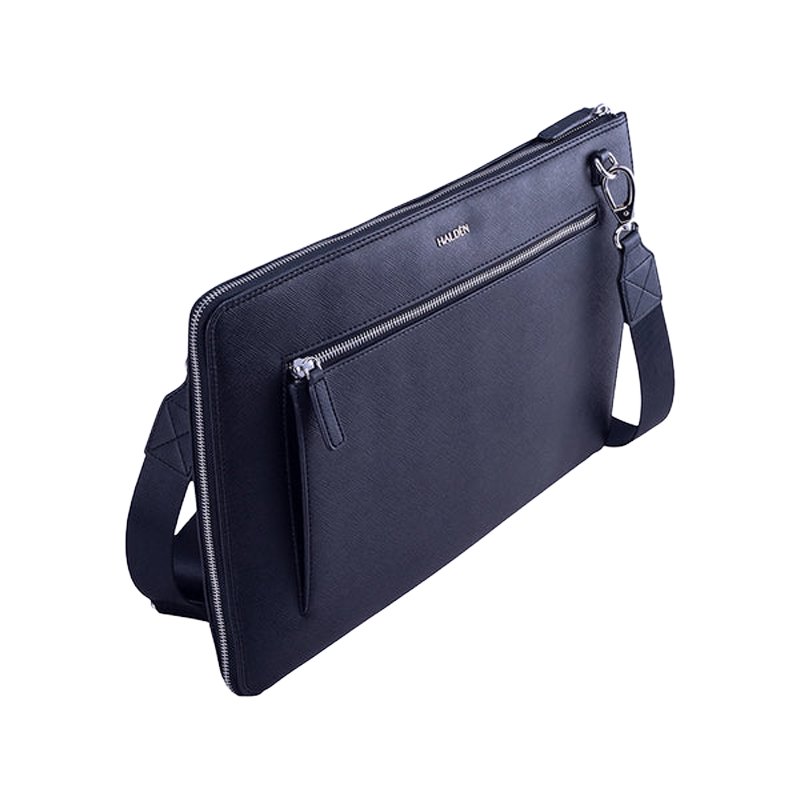 RYDEN BLUE LAPTOP BAG - SAFFIANO