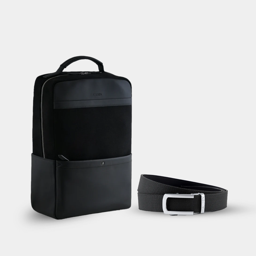 Barrett Black Backpack + Canvas Black Belt
