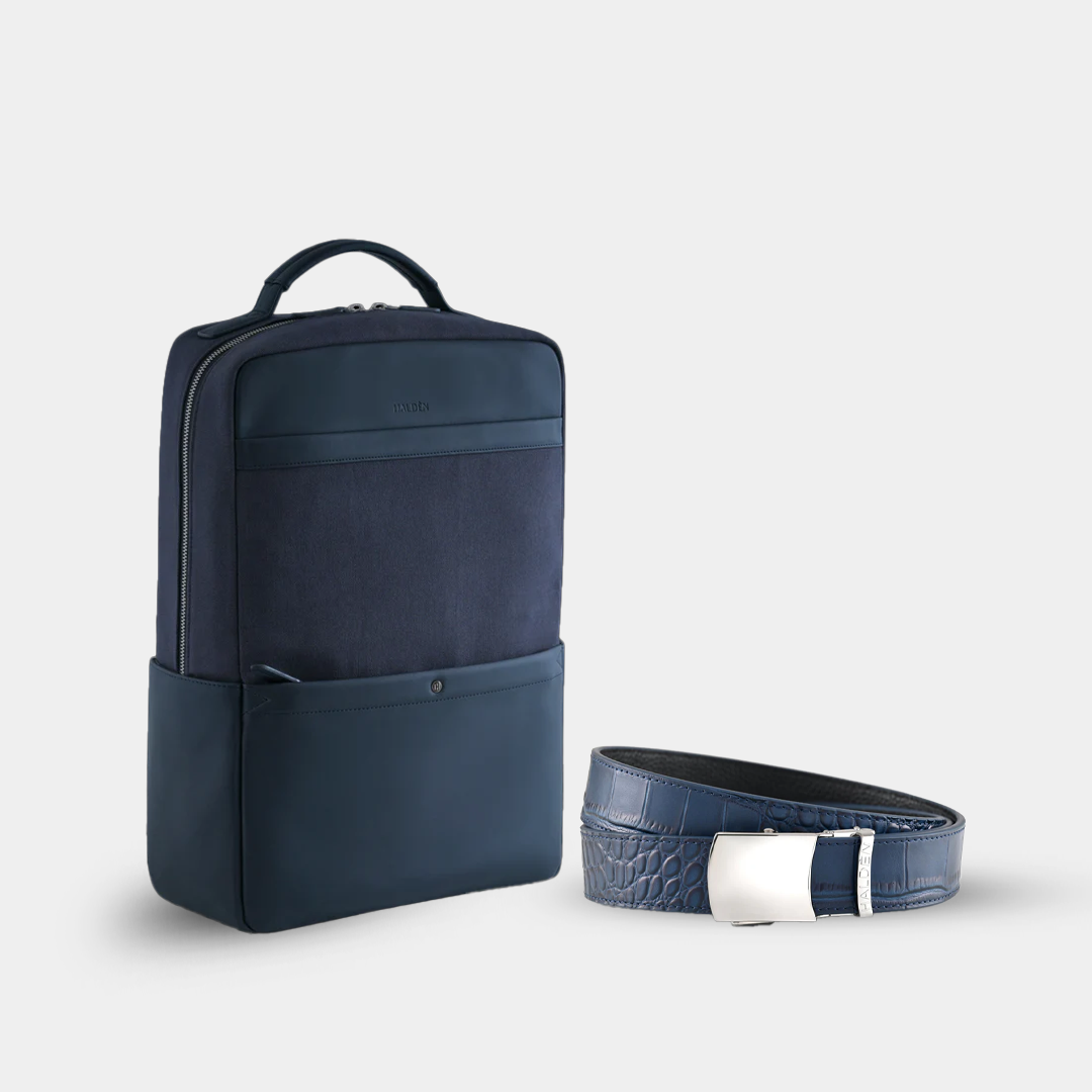 Barrett Blue Backpack + Daven Blue Belt
