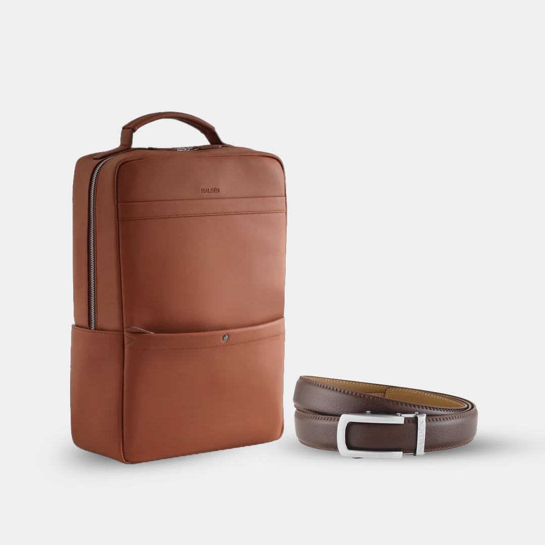 Diego Tan Backpack + Falcon Brown Belt