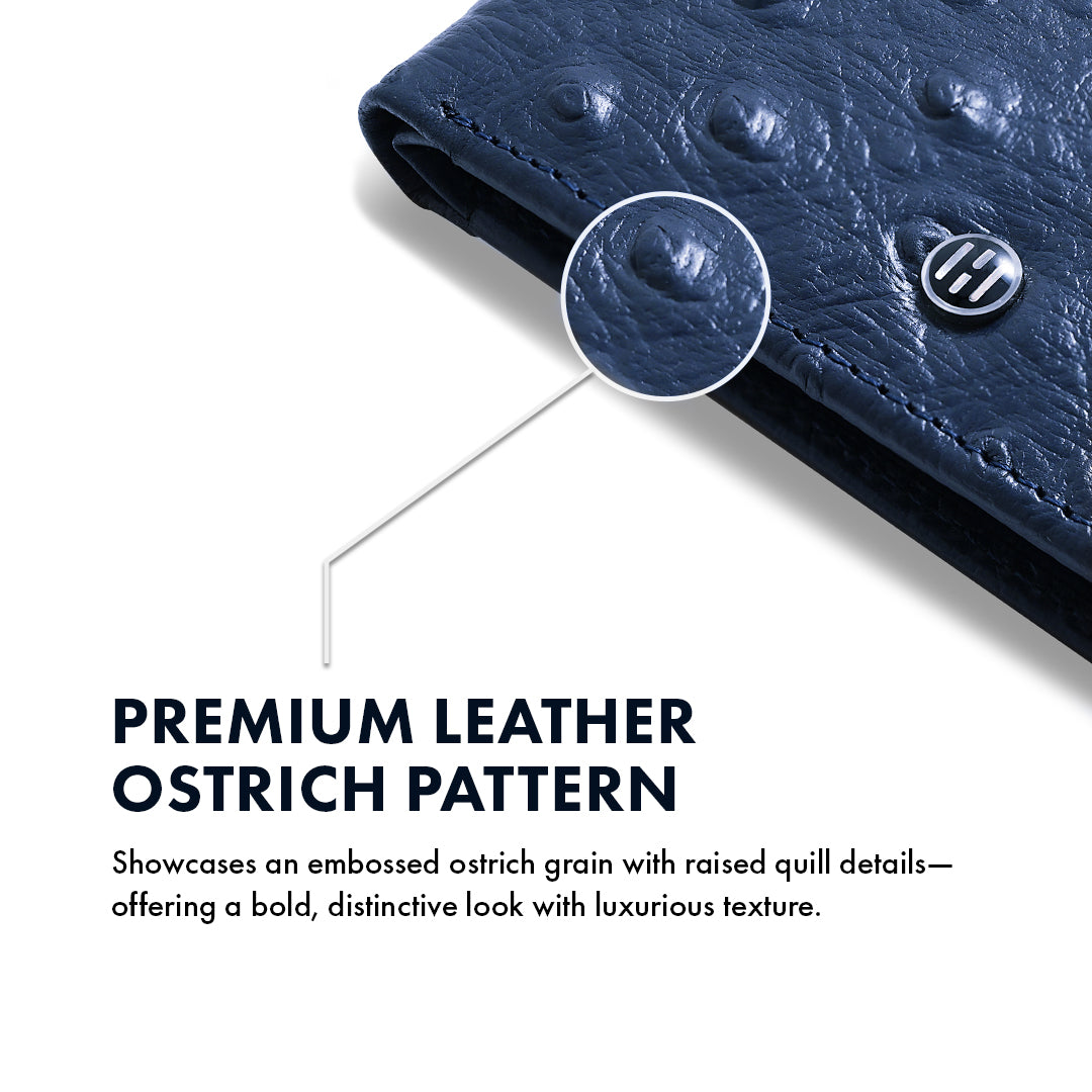 Ostrich Pattern Men's Leather Wallet