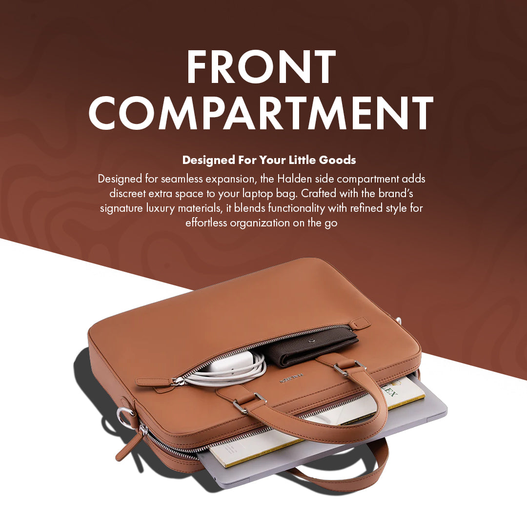 MONARCH TAN LAPTOP BAG - PLAIN