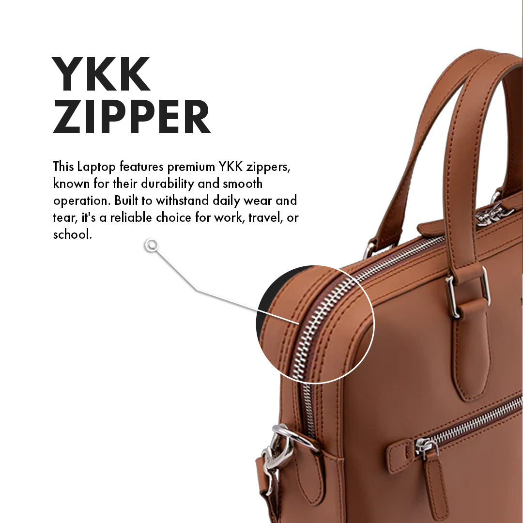 MONARCH TAN LAPTOP BAG - PLAIN