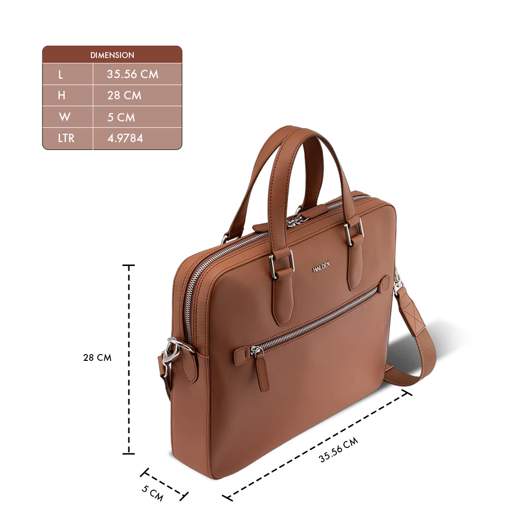 MONARCH TAN LAPTOP BAG - PLAIN