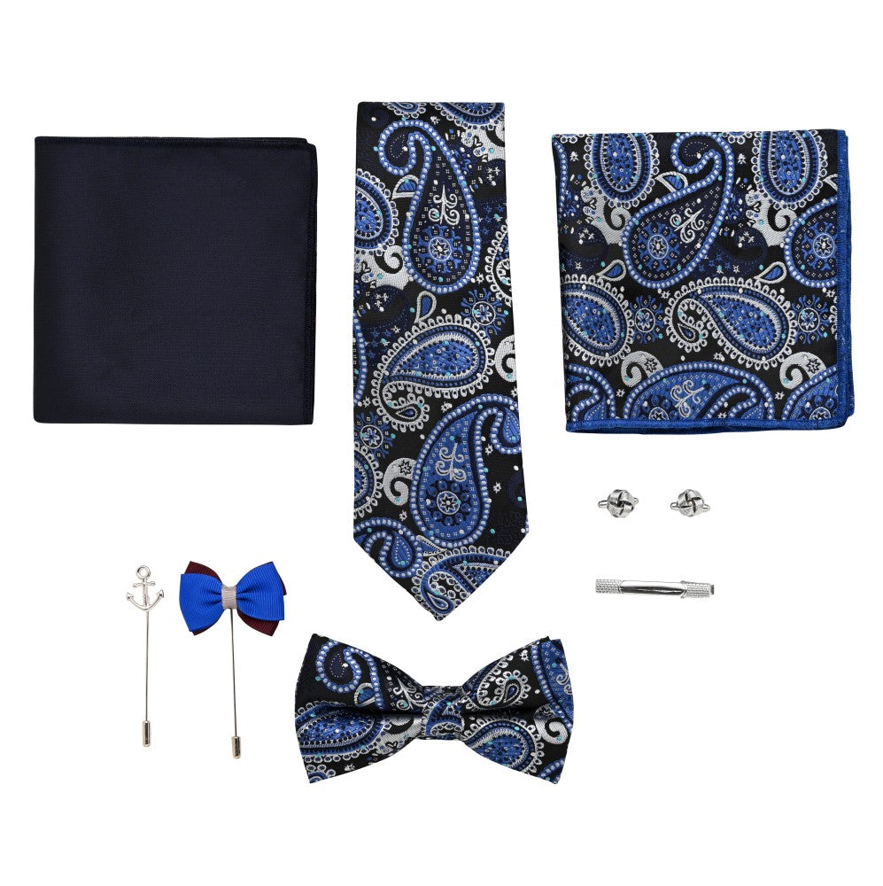 Royal Ethnic Blue Tie Set