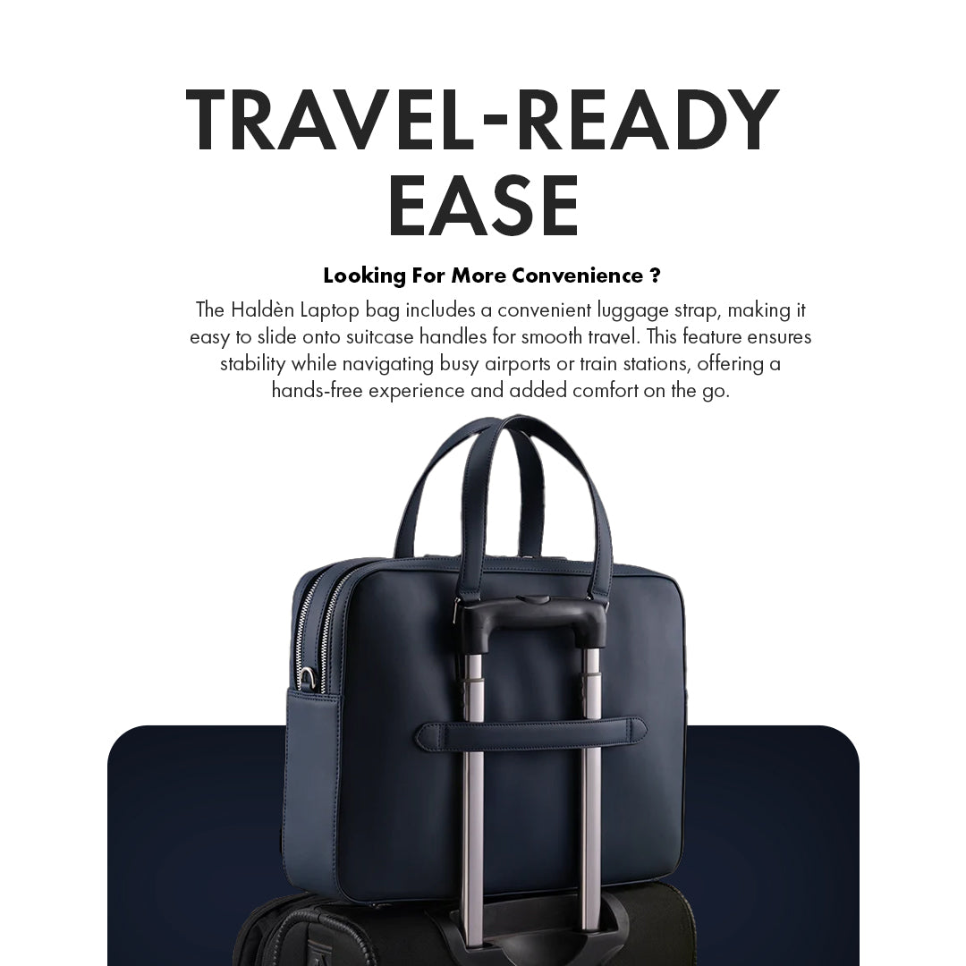 BELFORD BLUE LAPTOP BAG - SAFFIANO