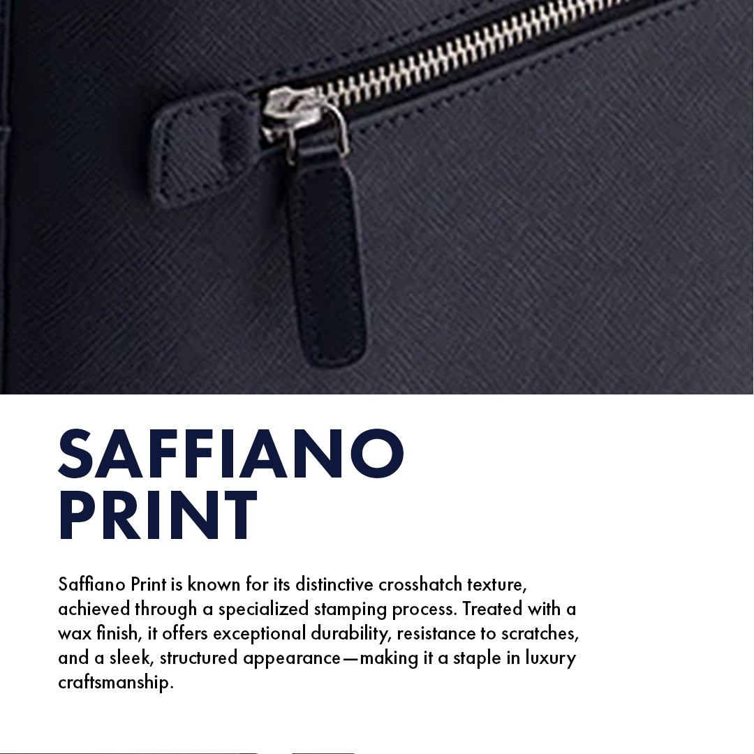 BELFORD BLUE LAPTOP BAG - SAFFIANO