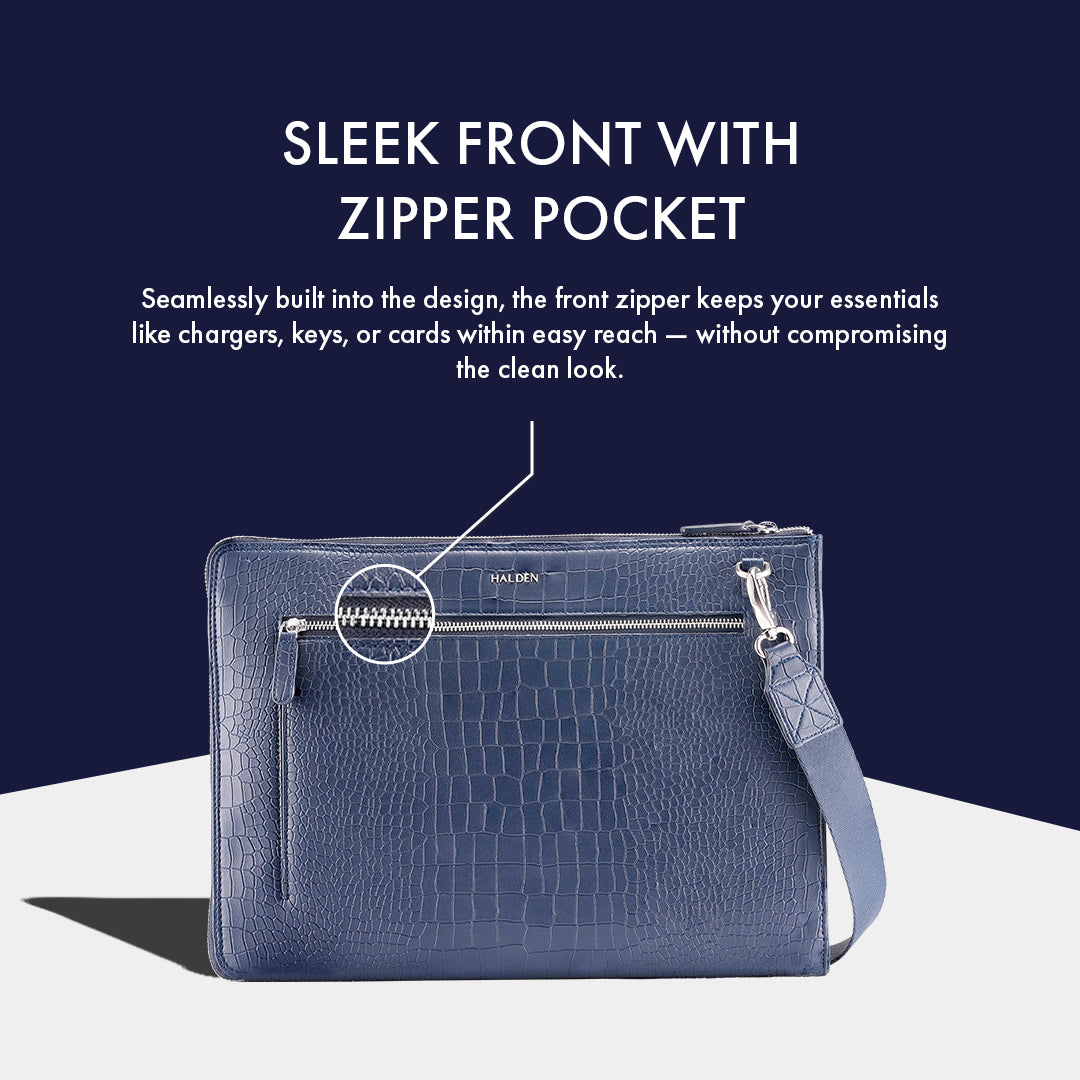 TELON BLUE LAPTOP BAG - CROC