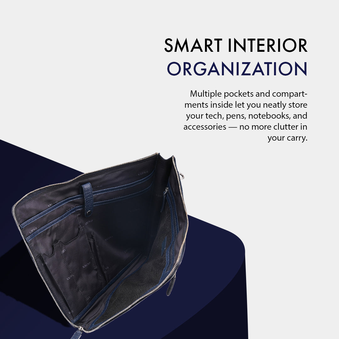 TELON BLUE LAPTOP BAG - CROC