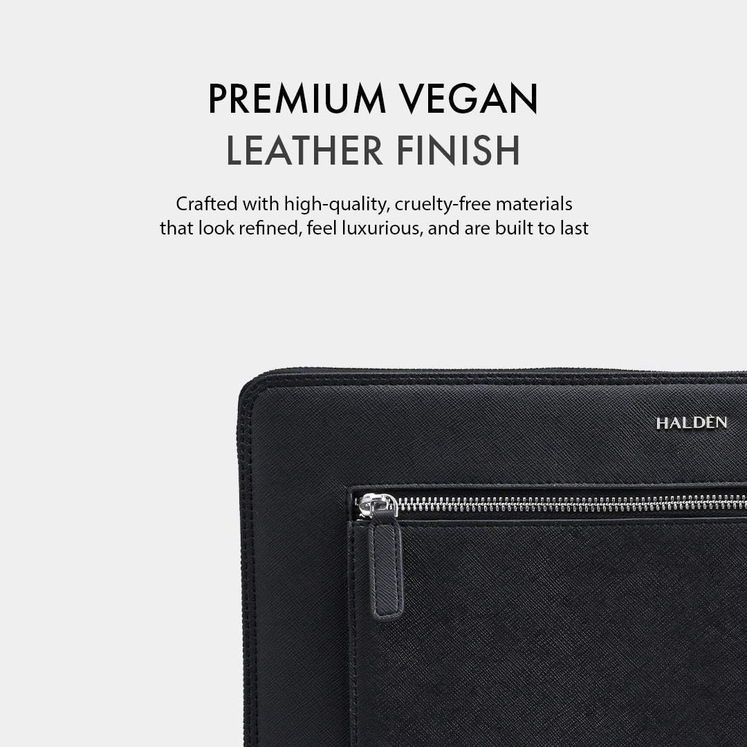 RYDEN BLACK LAPTOP BAG - SAFFIANO
