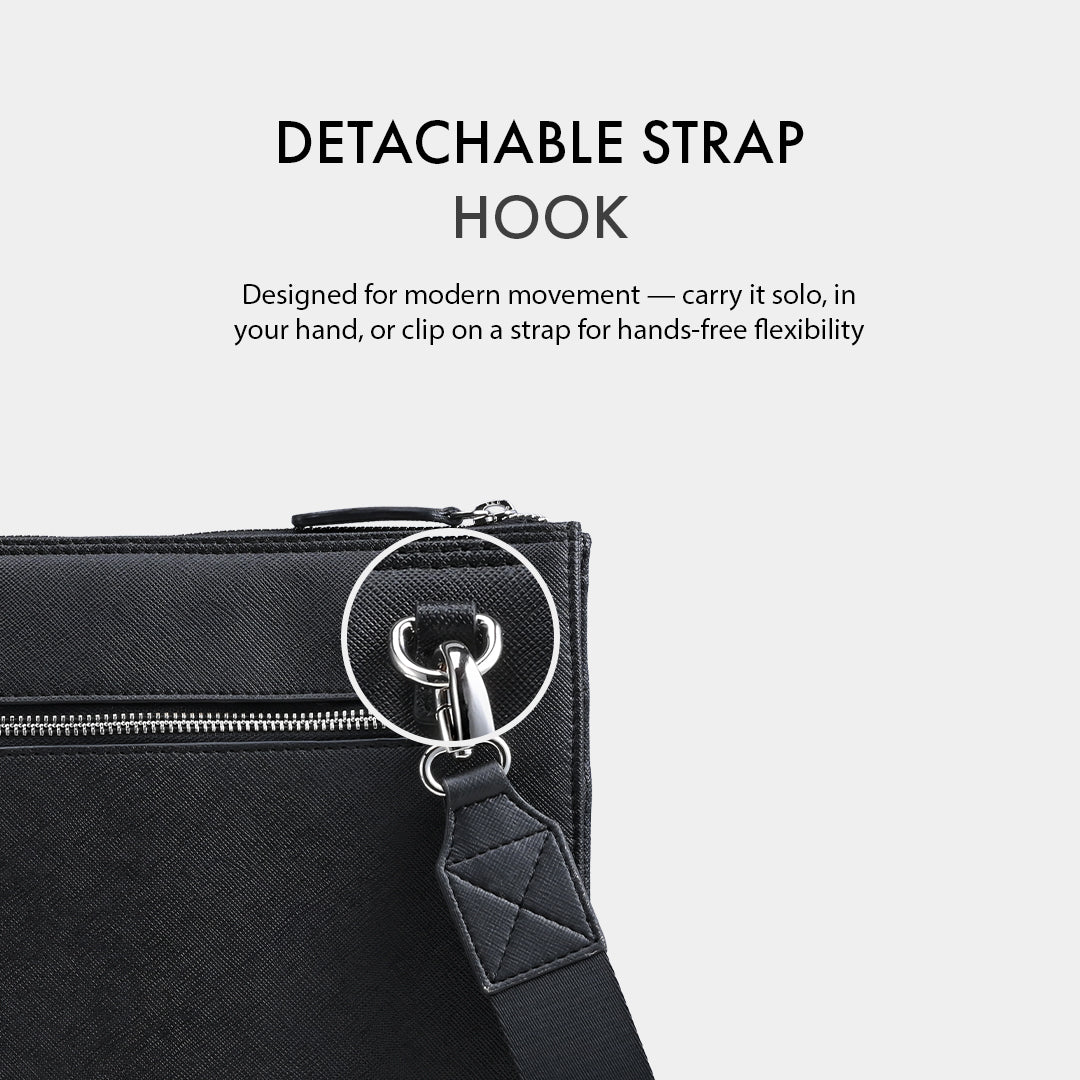 RYDEN BLACK LAPTOP BAG - SAFFIANO