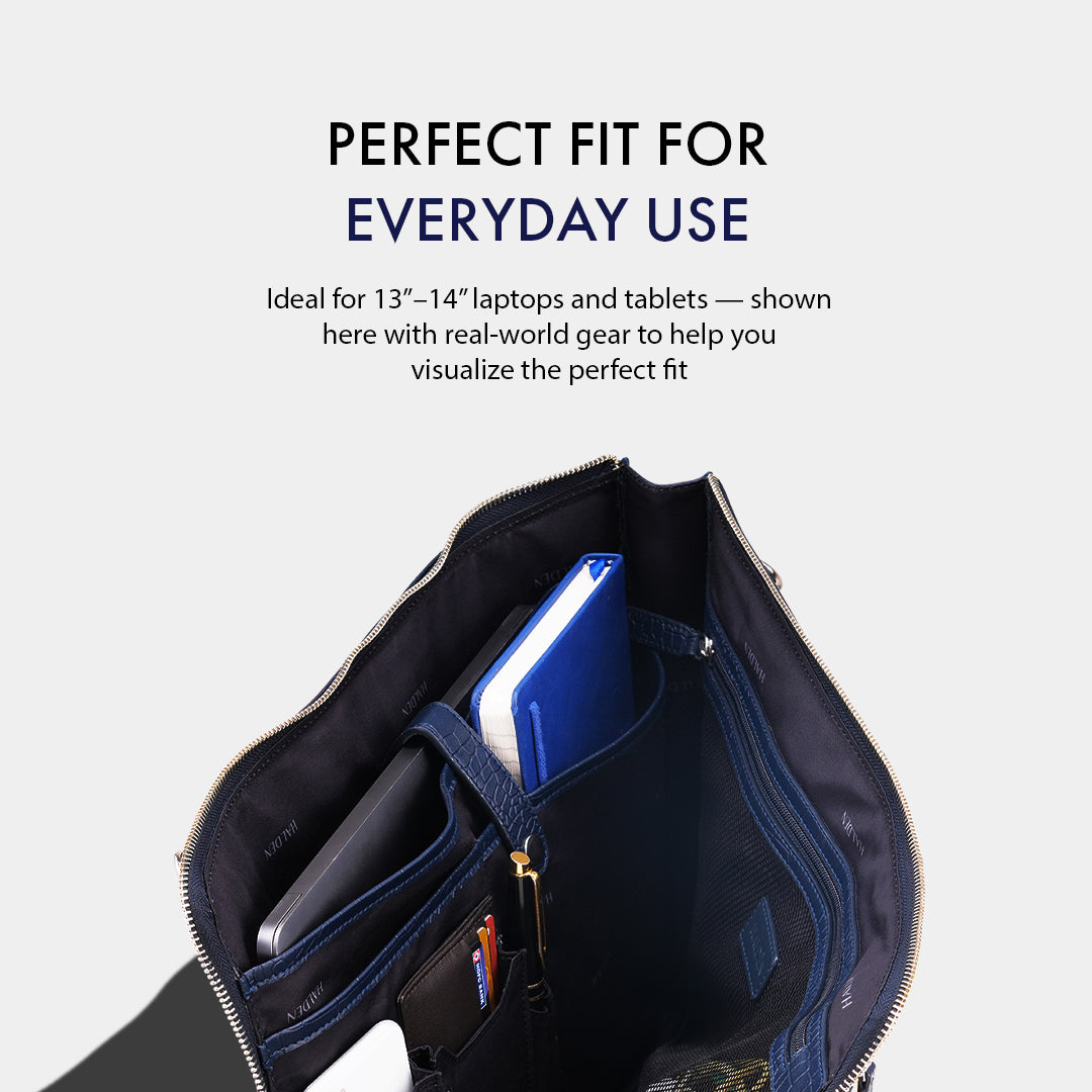 TELON BLUE LAPTOP BAG - CROC