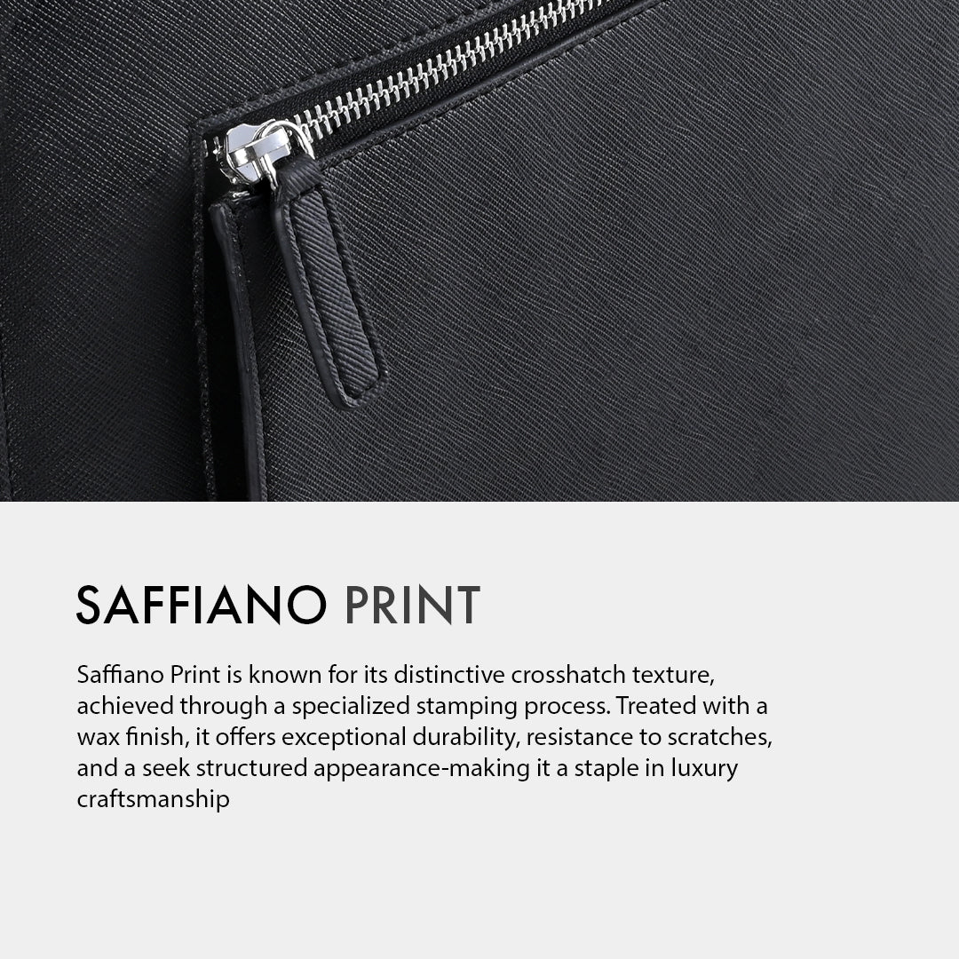 RYDEN BLACK LAPTOP BAG - SAFFIANO