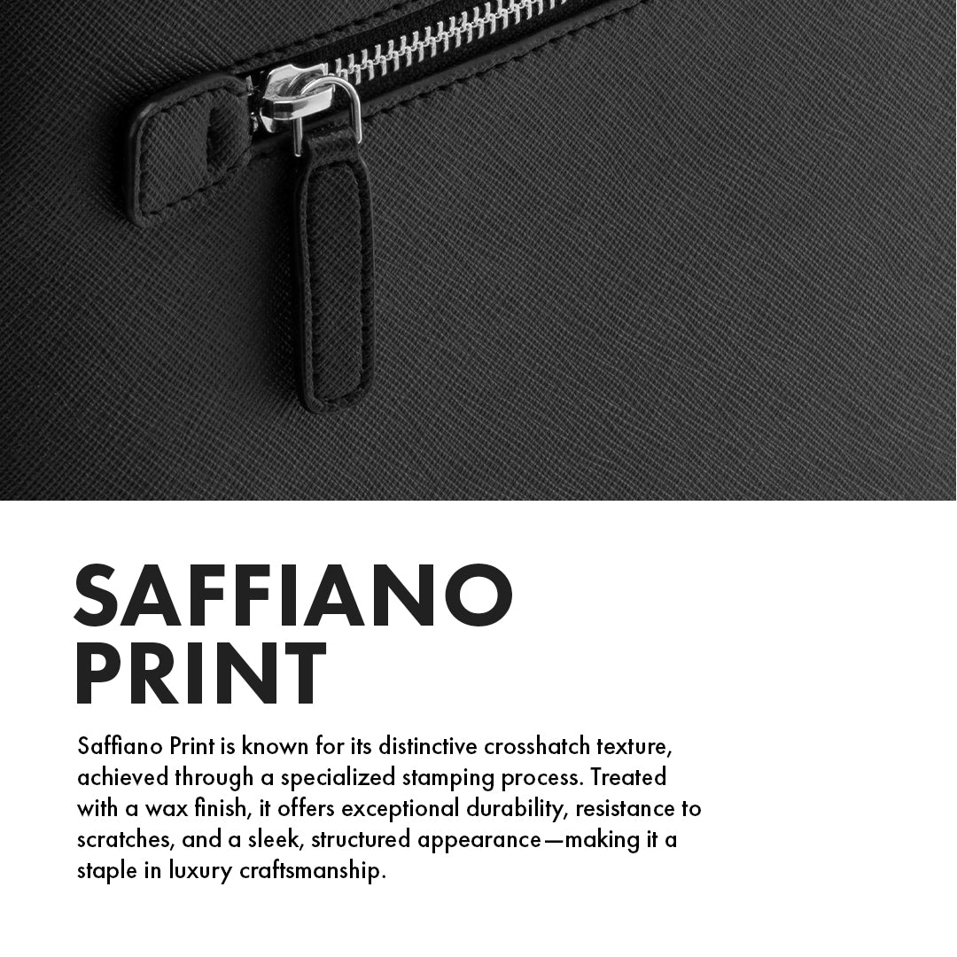 BELFORD BLACK LAPTOP BAG - SAFFIANO