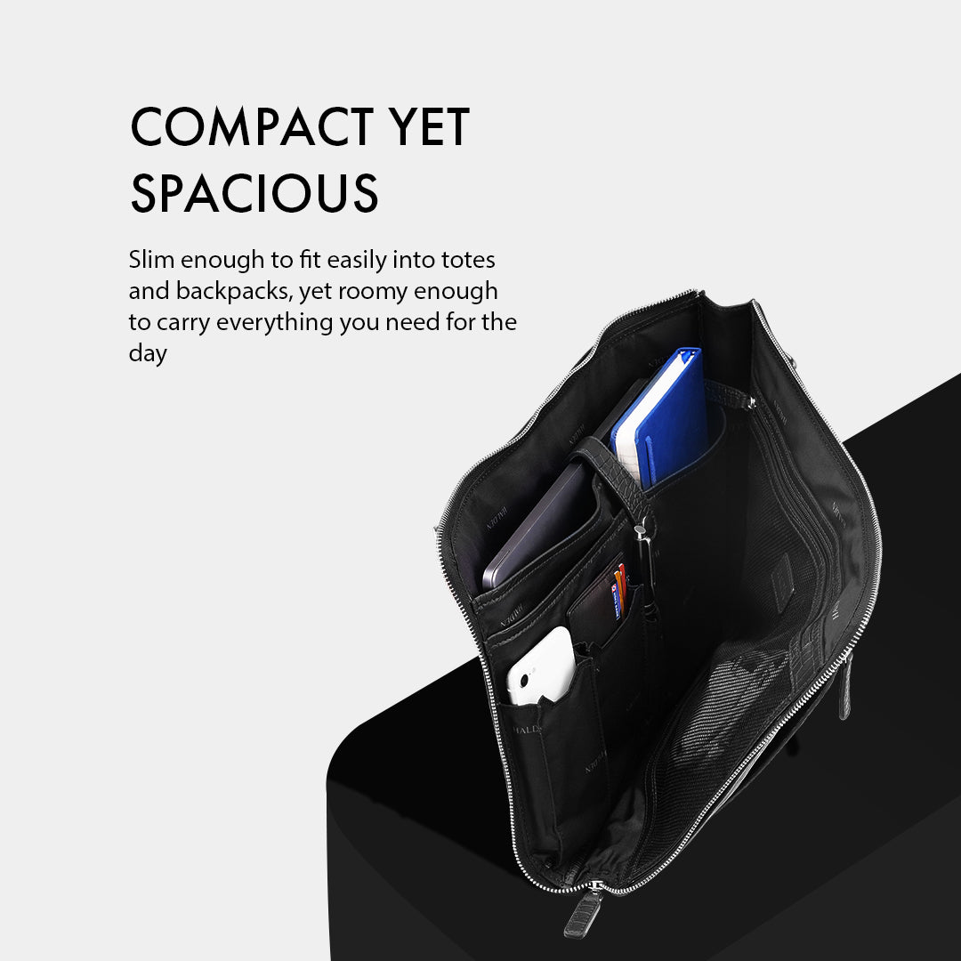 TELON BLACK LAPTOP BAG - CROC