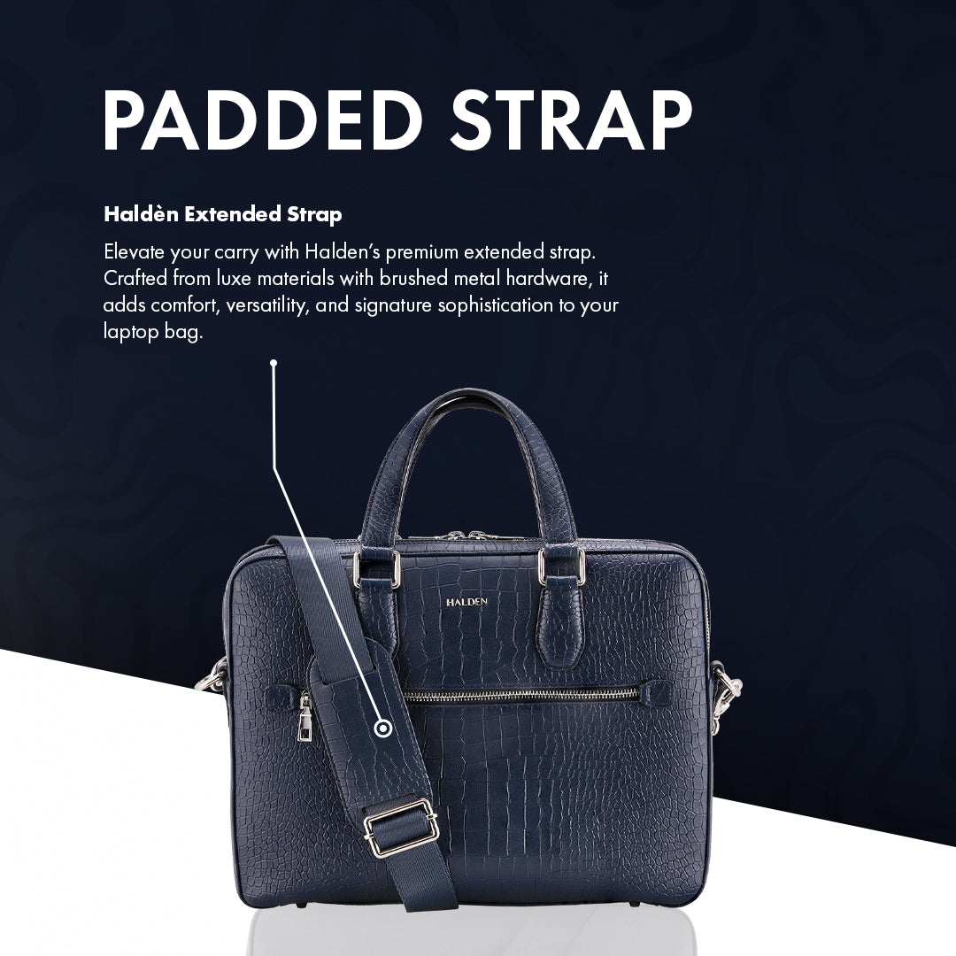 Mayson Blue Laptop Bag - Croc