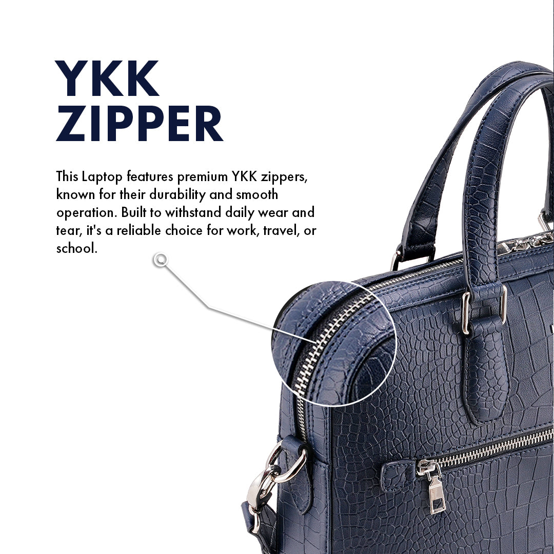 Mayson Blue Laptop Bag - Croc