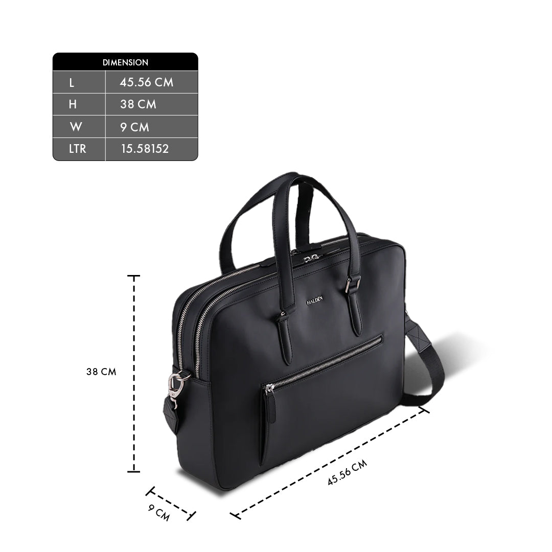 CAMDEN BLACK LAPTOP BAG - PLAIN
