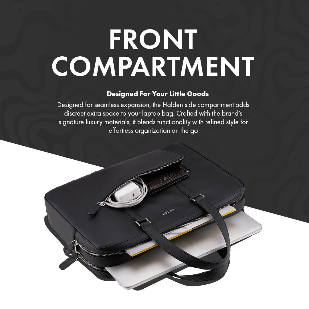 CAMDEN BLACK LAPTOP BAG - PLAIN