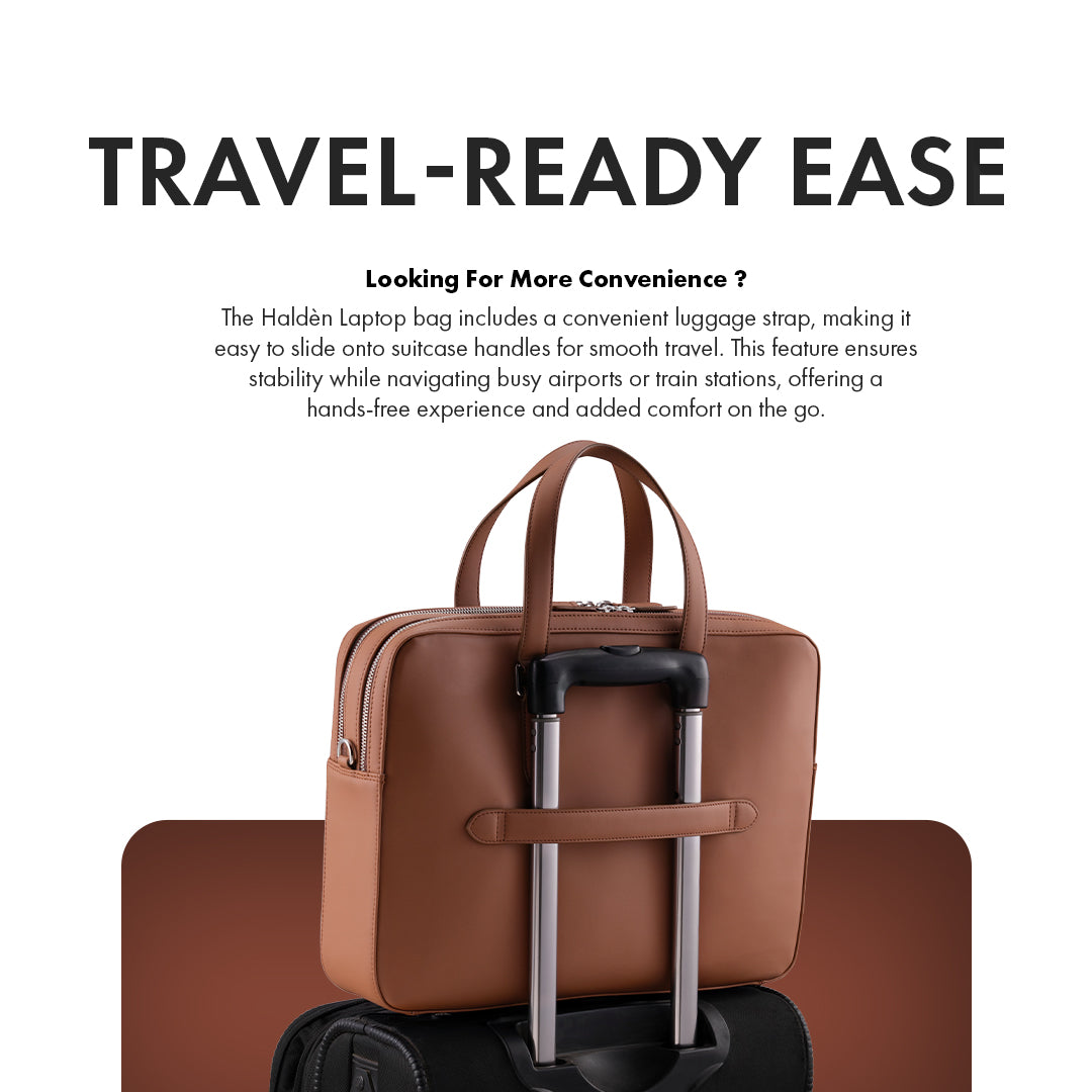 CAMDEN TAN LAPTOP BAG - PLAIN