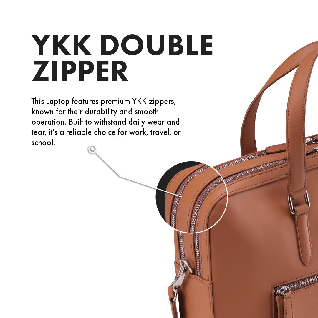 CAMDEN TAN LAPTOP BAG - PLAIN