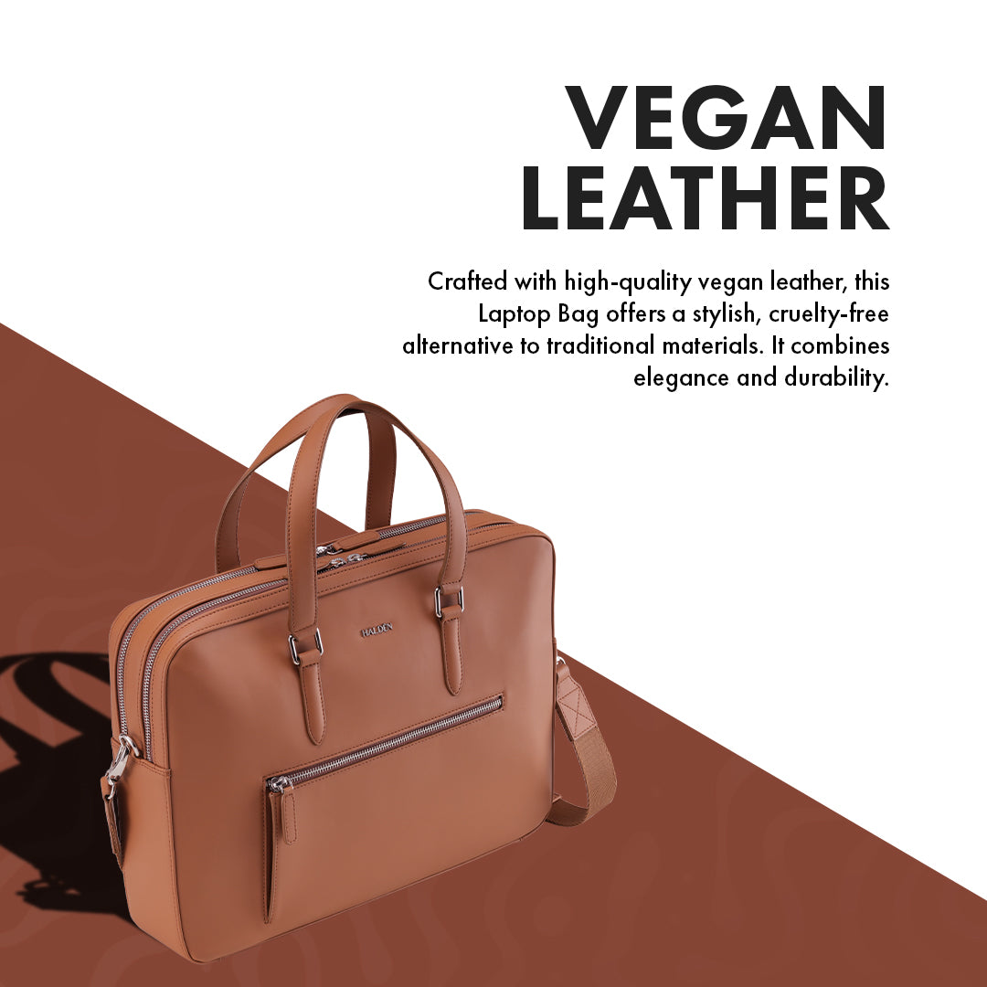 CAMDEN TAN LAPTOP BAG - PLAIN