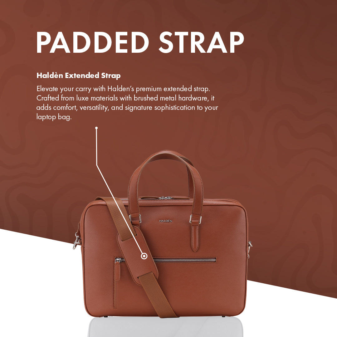HARRINGTON TAN LAPTOP BAG - SAFFIANO