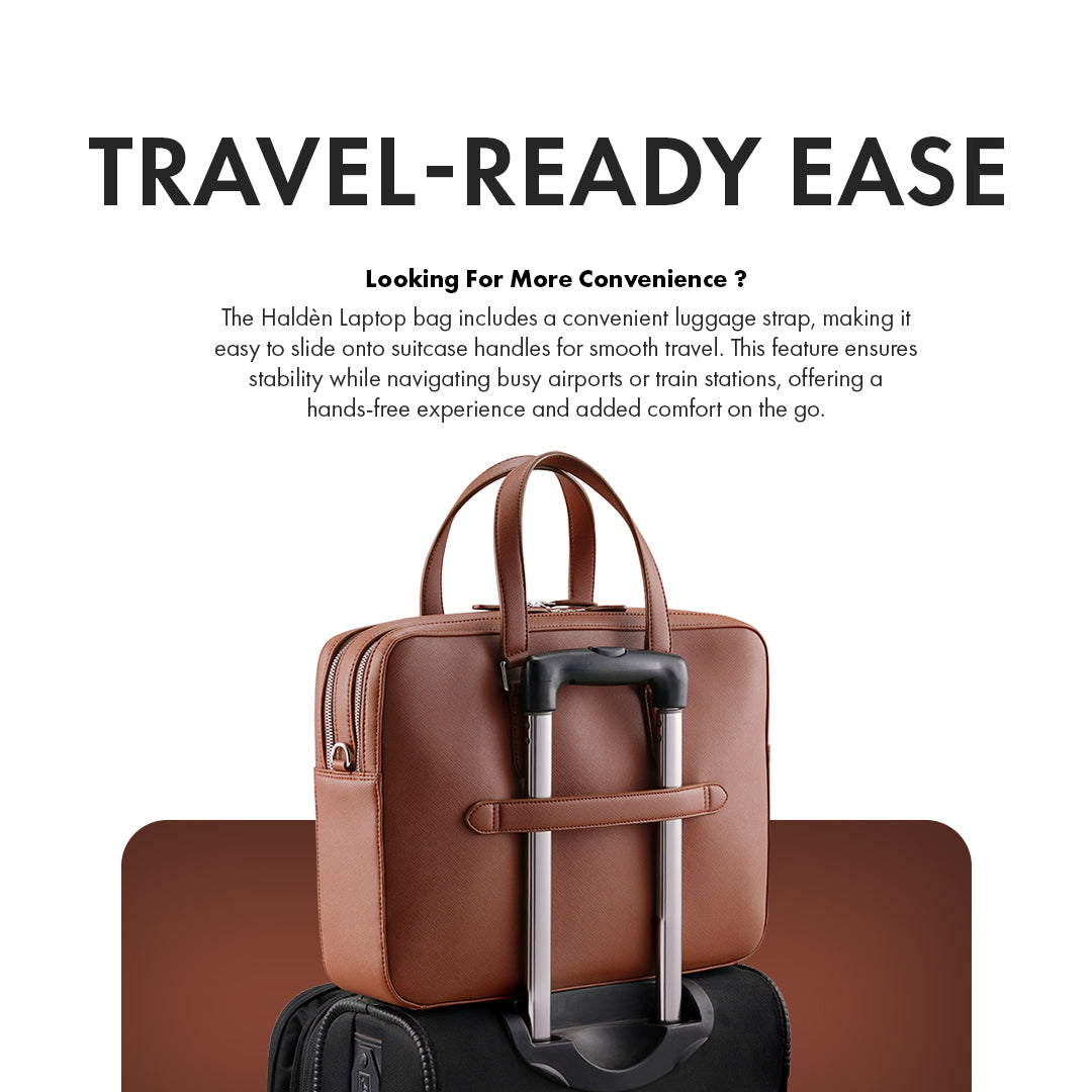 HARRINGTON TAN LAPTOP BAG - SAFFIANO