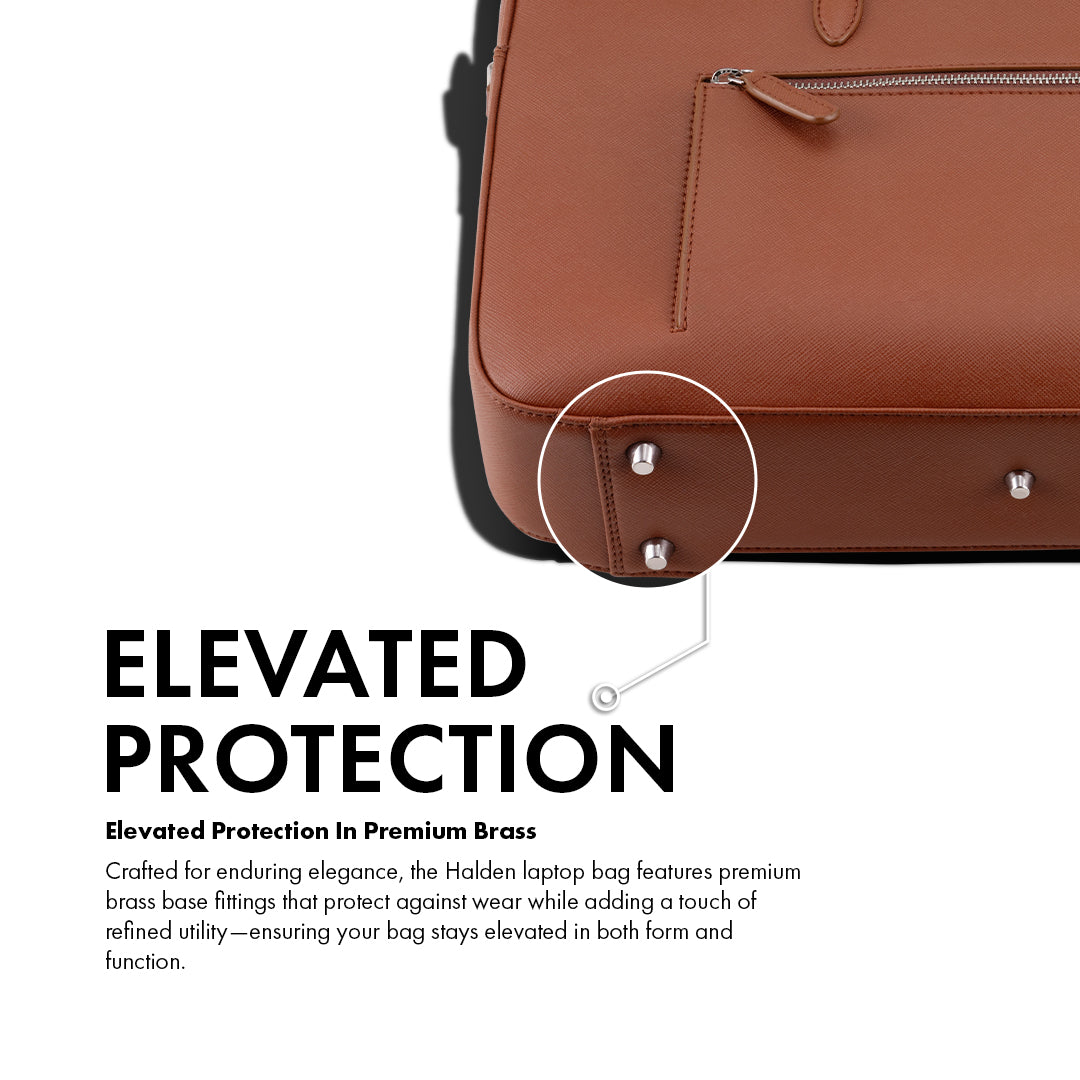 HARRINGTON TAN LAPTOP BAG - SAFFIANO