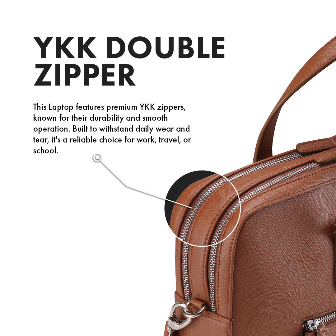HARRINGTON TAN LAPTOP BAG - SAFFIANO