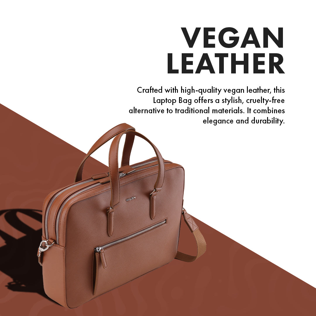 HARRINGTON TAN LAPTOP BAG - SAFFIANO