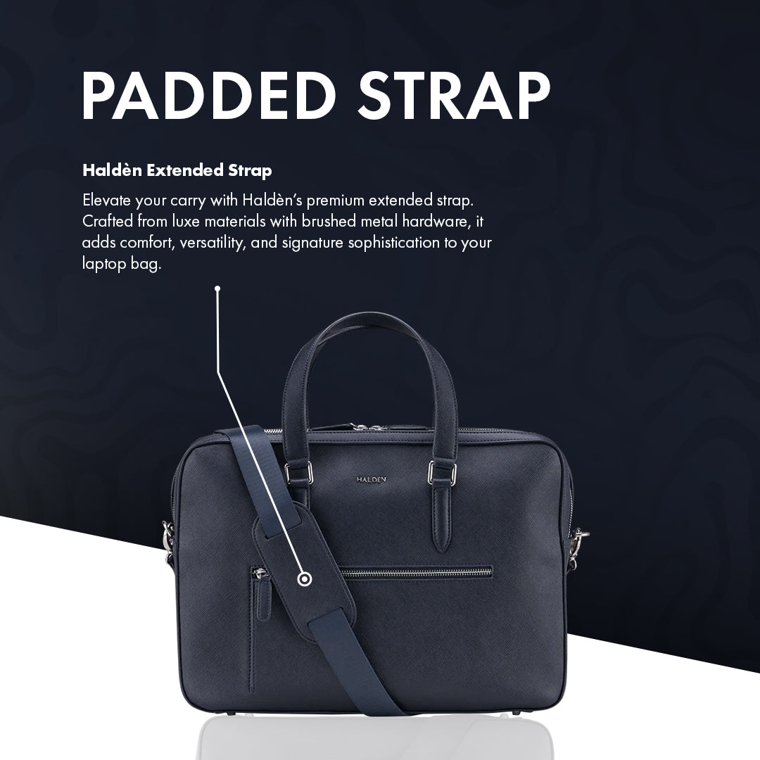HARRINGTON BLUE LAPTOP BAG - SAFFIANO