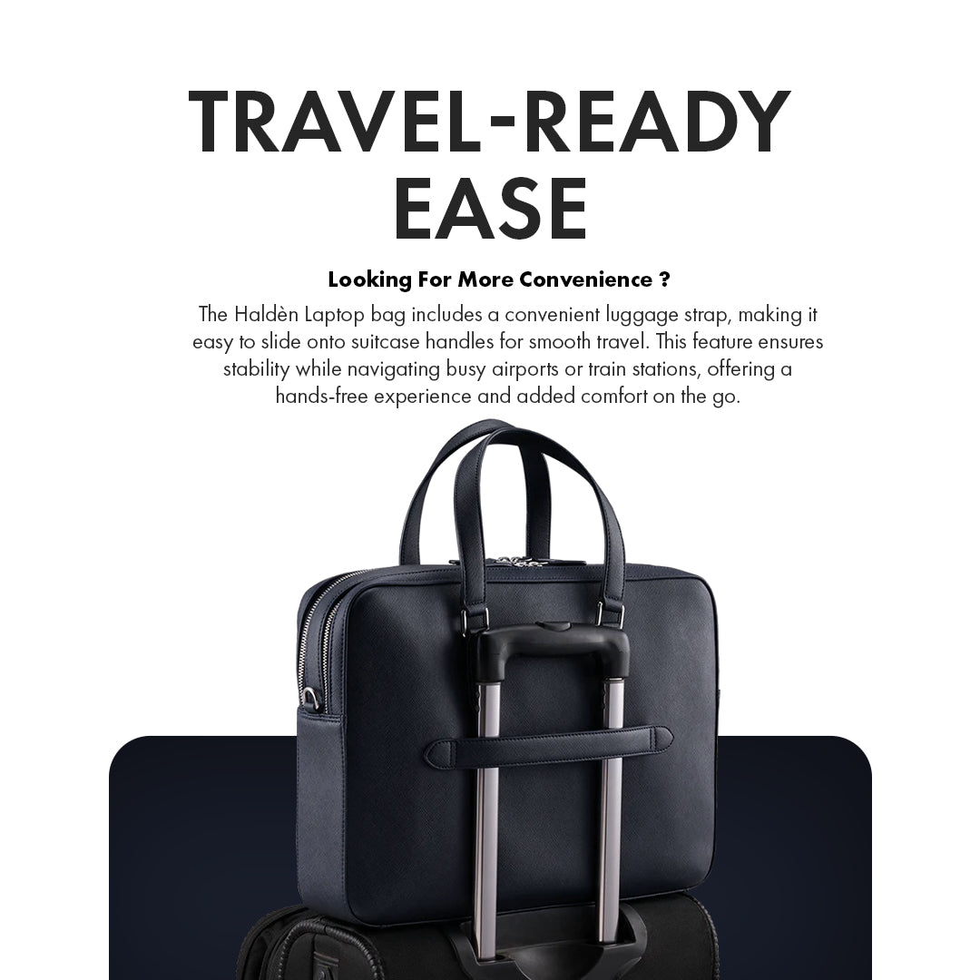 HARRINGTON BLUE LAPTOP BAG - SAFFIANO