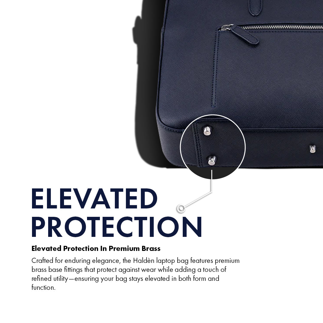 HARRINGTON BLUE LAPTOP BAG - SAFFIANO