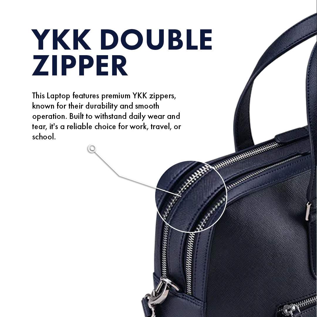HARRINGTON BLUE LAPTOP BAG - SAFFIANO