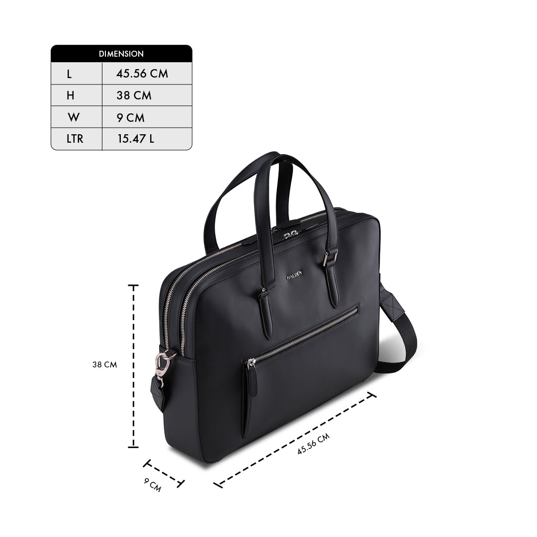 CAMDEN BLACK LAPTOP BAG - PLAIN
