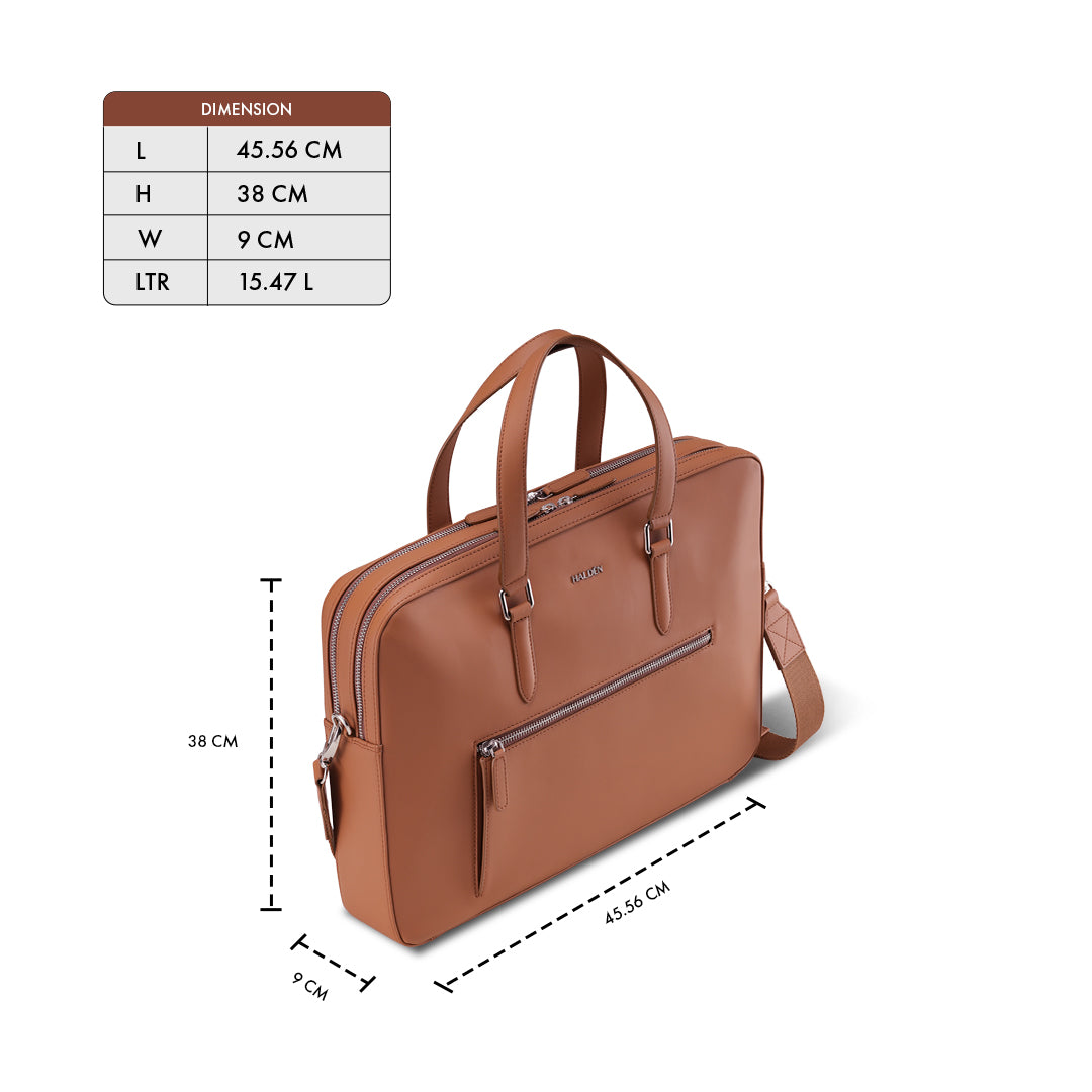 CAMDEN TAN LAPTOP BAG - PLAIN