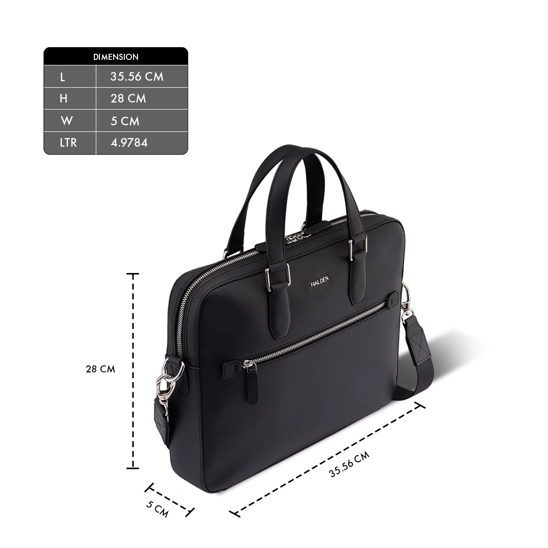 MONARCH BLACK LAPTOP BAG - PLAIN
