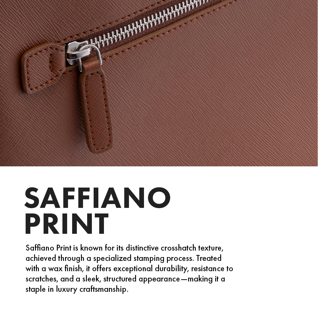 BELFORD TAN LAPTOP BAG - SAFFIANO