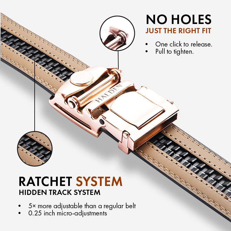 Formal (1.25 Inch) - Rose Gold, Casual (1.5 Inch) - Rose Gold