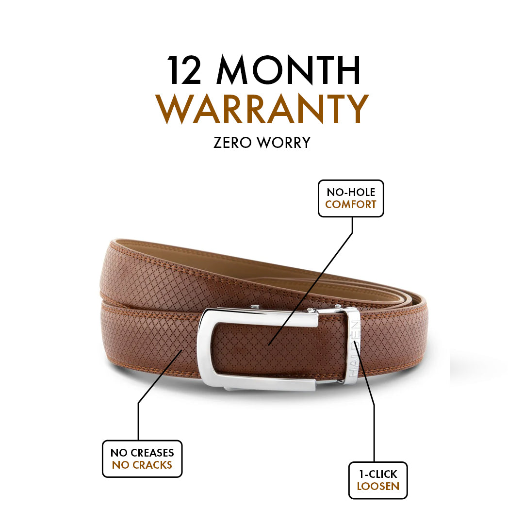 Theo Tan with classic buckle