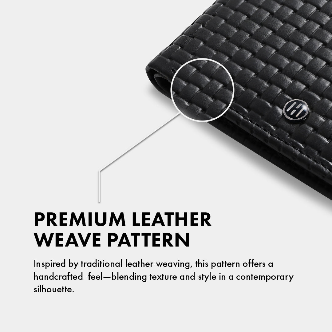 Weave Pattern Men's Leather wallet
