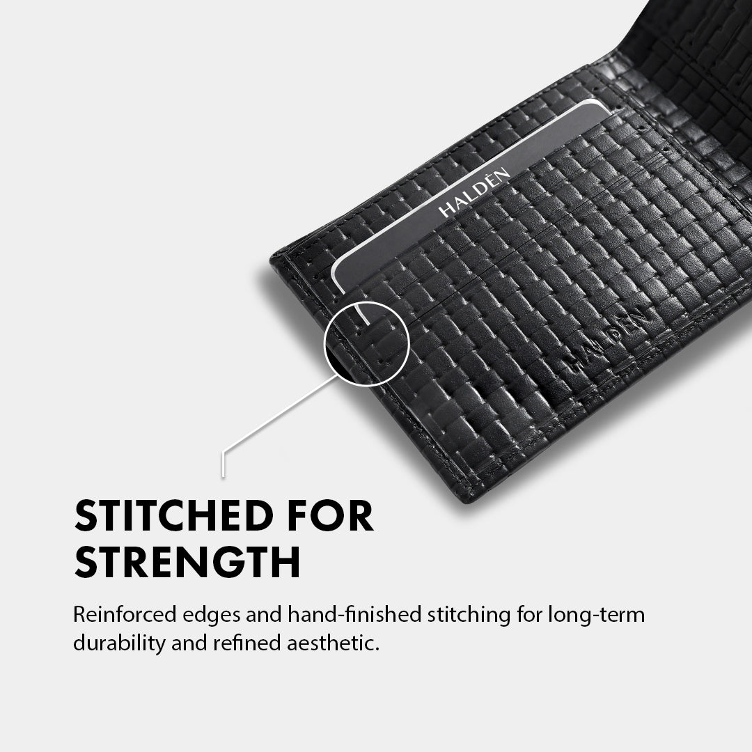 Weave Pattern Men's Leather wallet