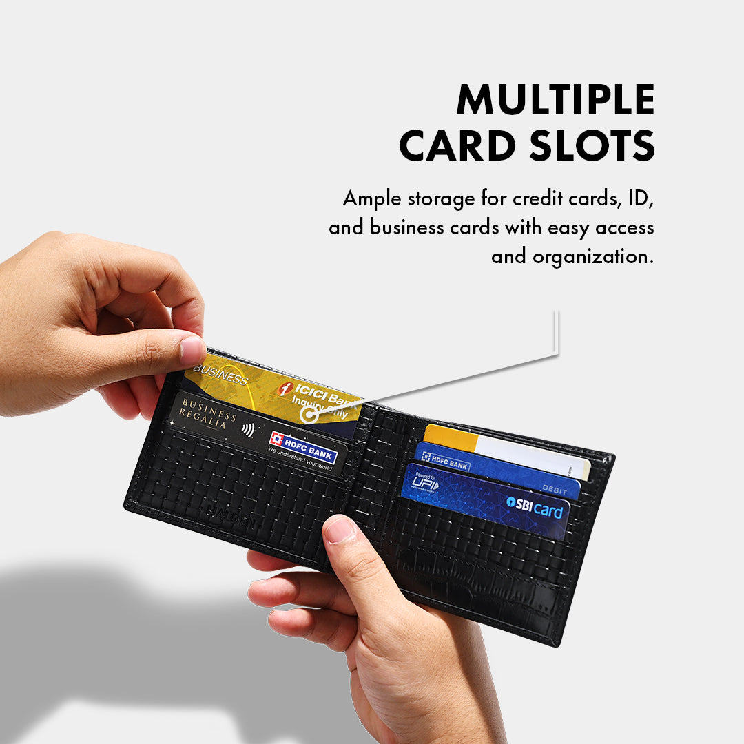 Weave Pattern Men's Leather wallet