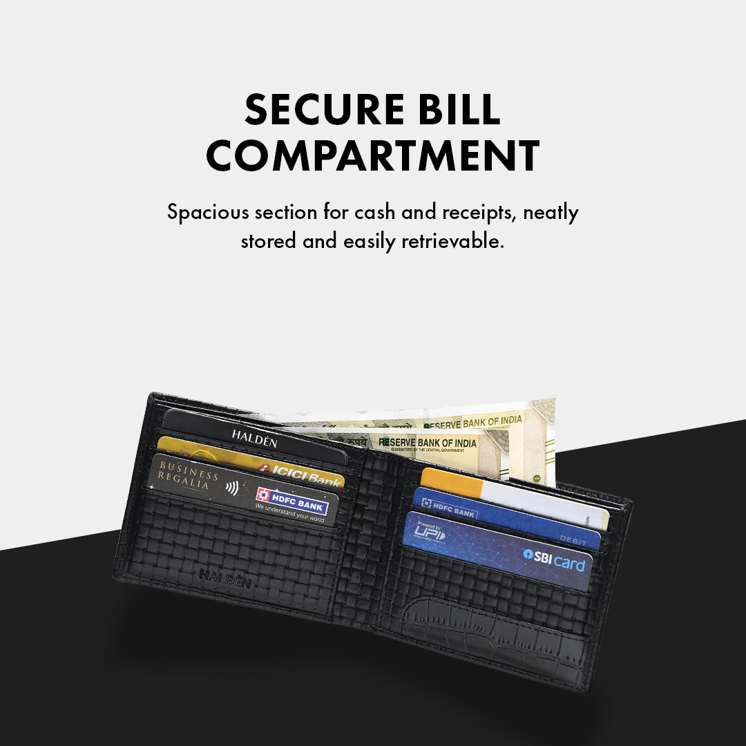 Weave Pattern Men's Leather wallet