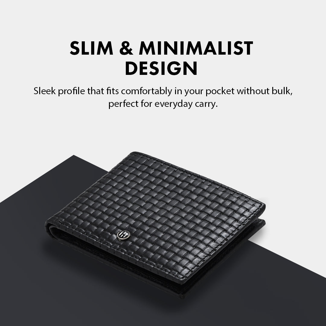 Weave Pattern Men's Leather wallet