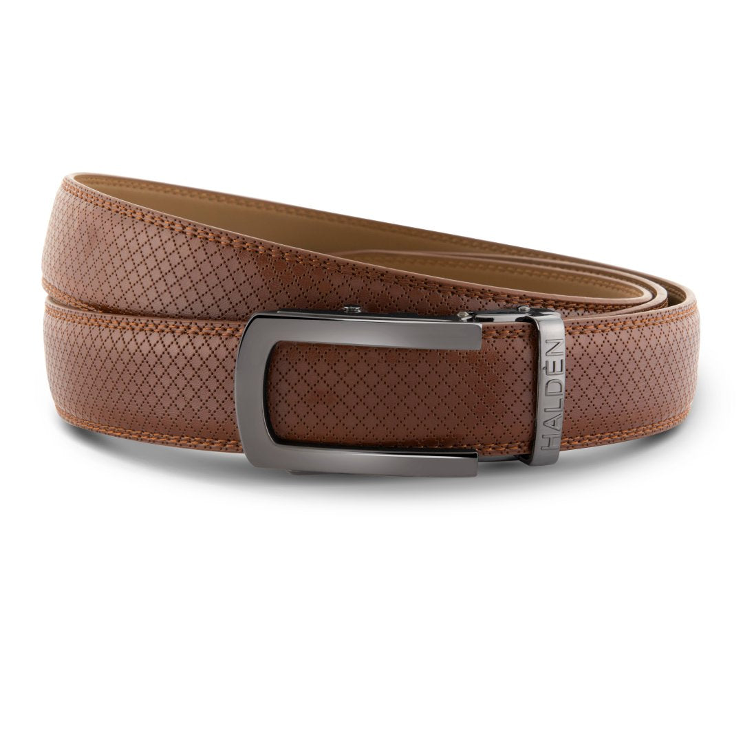 Theo Tan with classic buckle