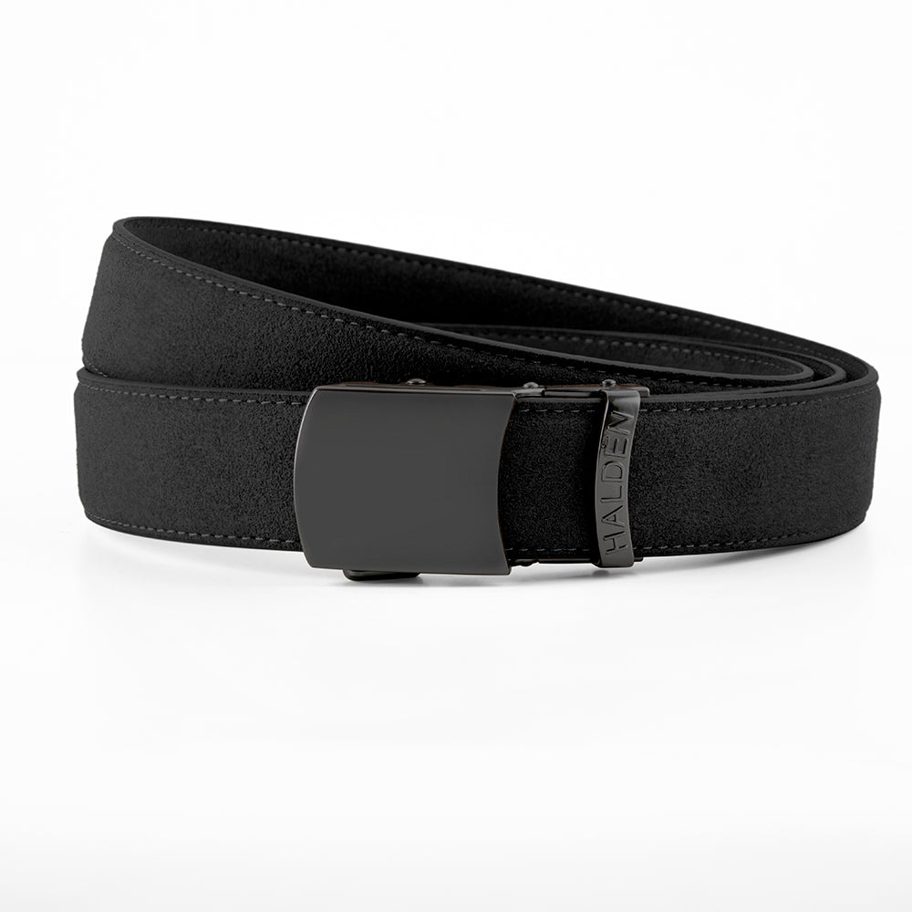 Micro fiber suede black with vintage buckle