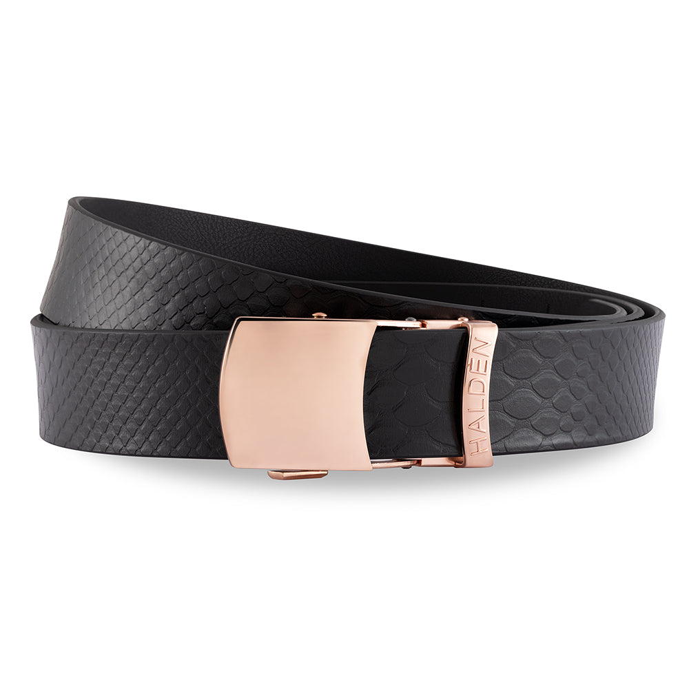 Croc black with vintage buckle